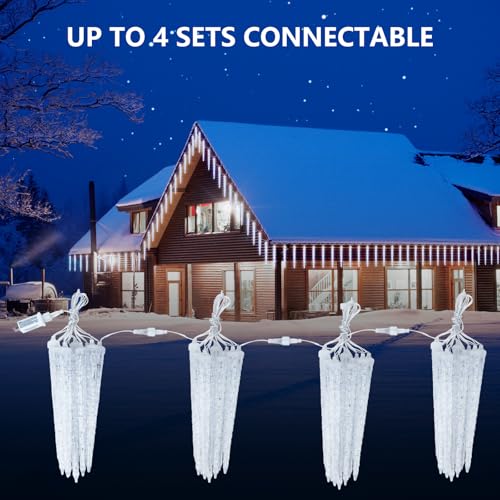 Brightown Christmas Meteor Shower Lights Outdoor 30ft 720 LED Waterproof Blue T277924