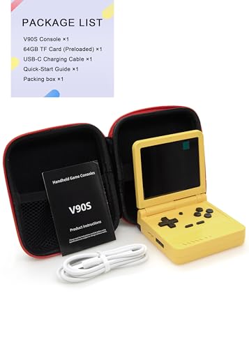 Powkiddy V90S Retro Handheld Console with 3.5" IPS Screen, Foldable Clamshell Design R1724