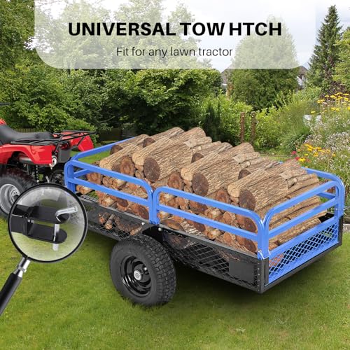 Heavy Duty Steel ATV Dump Trailer with Removable Sides, 1500 lb Capacity S6709