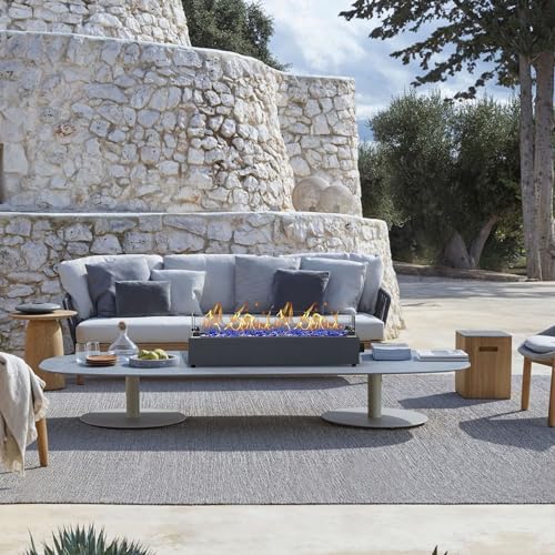 28-inch Table Top Propane Fire Pit with Wind Glass Shield, Black X28414