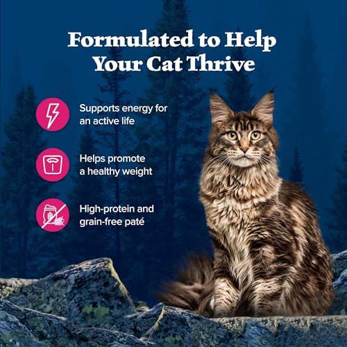 Blue Buffalo Wilderness Natural High-Protein Grain-Free Wet Cat Food Salmon Paté, 3-oz. Cans, 24 Count S6271