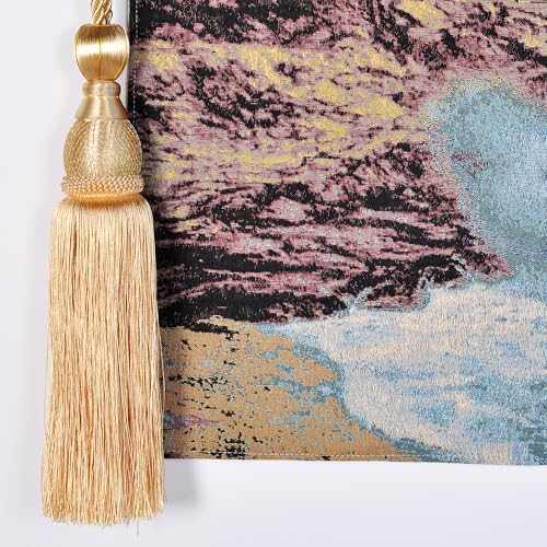 Vintage Nature Tapestry Wall Hanging with Telescopic Rod & Tassels I9744