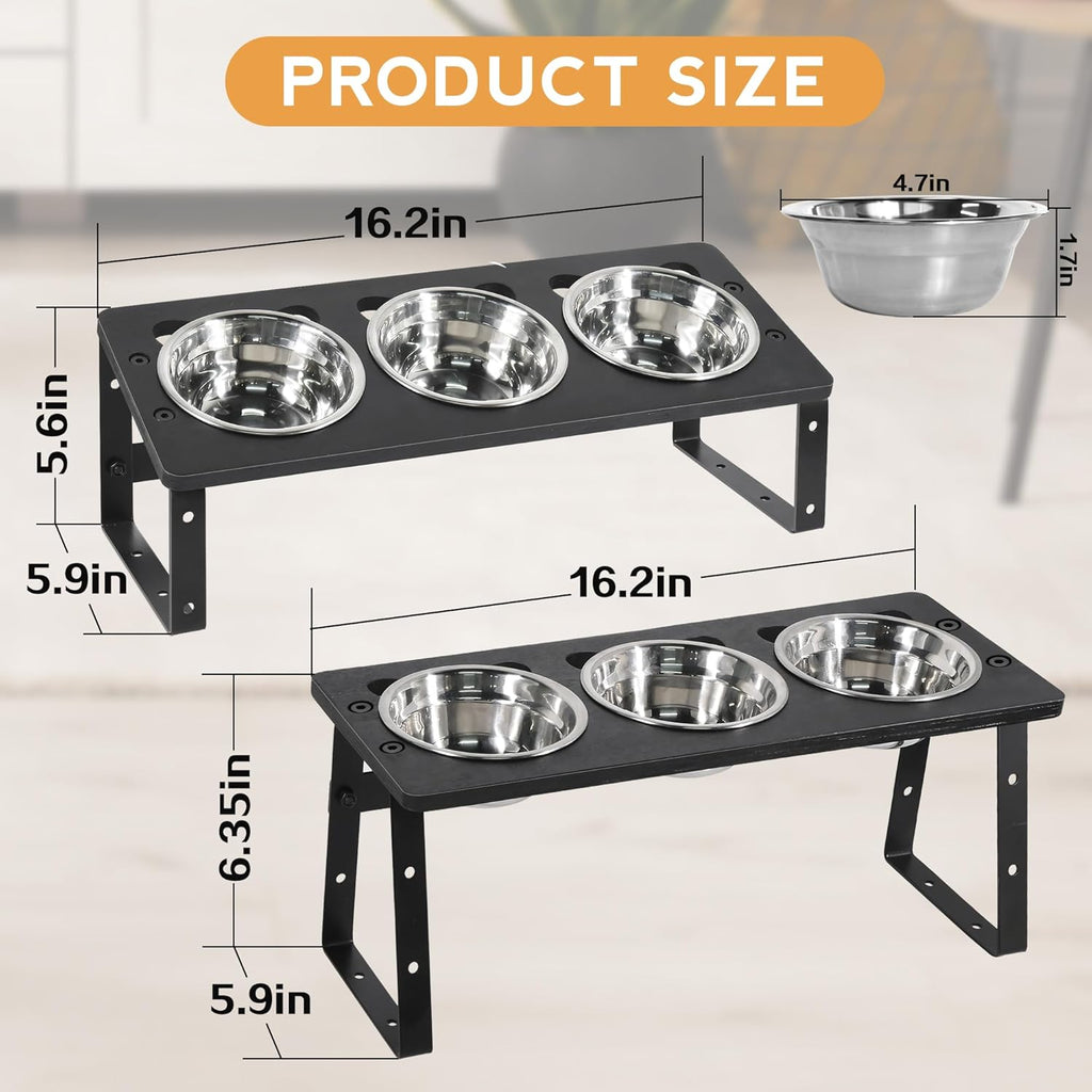 Elevated Cat Bowls 15° Tilted with Stainless Steel Stand for Food and Water B135302