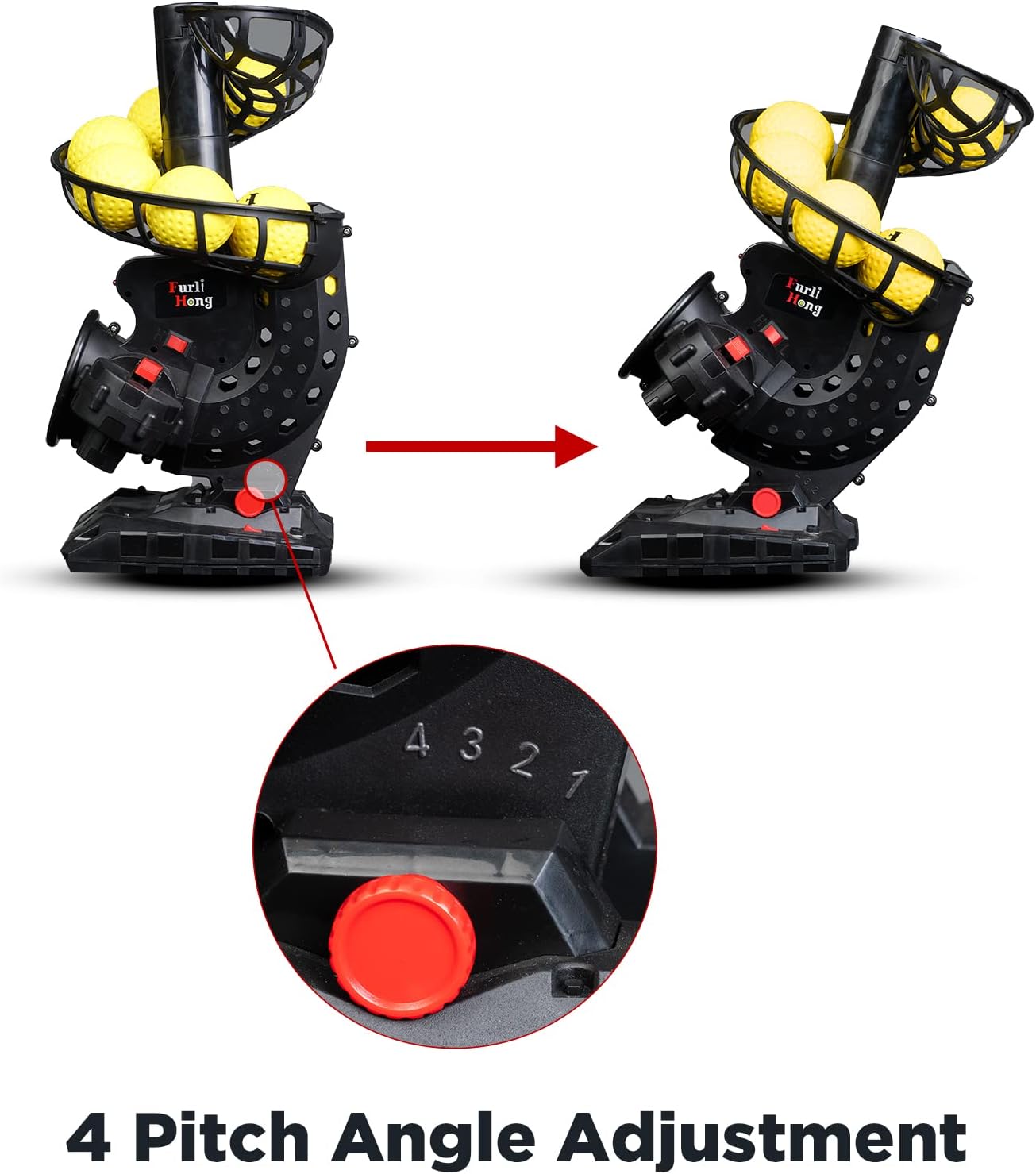 Electronic Baseball Pitching Machine with Adjustable Speed, AC/Battery Powered, 8 Balls O87780