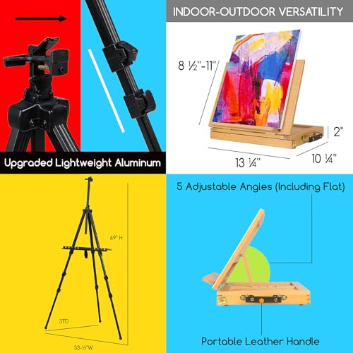 MEEDEN Painting Set with Easels and Paints: 151pcs Art Supplies for Artists R6987