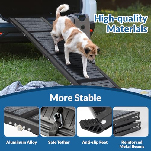 67" Foldable Dog Ramp for Cars, SUVs & Trucks - Non-Slip Surface for Medium Dogs I953112