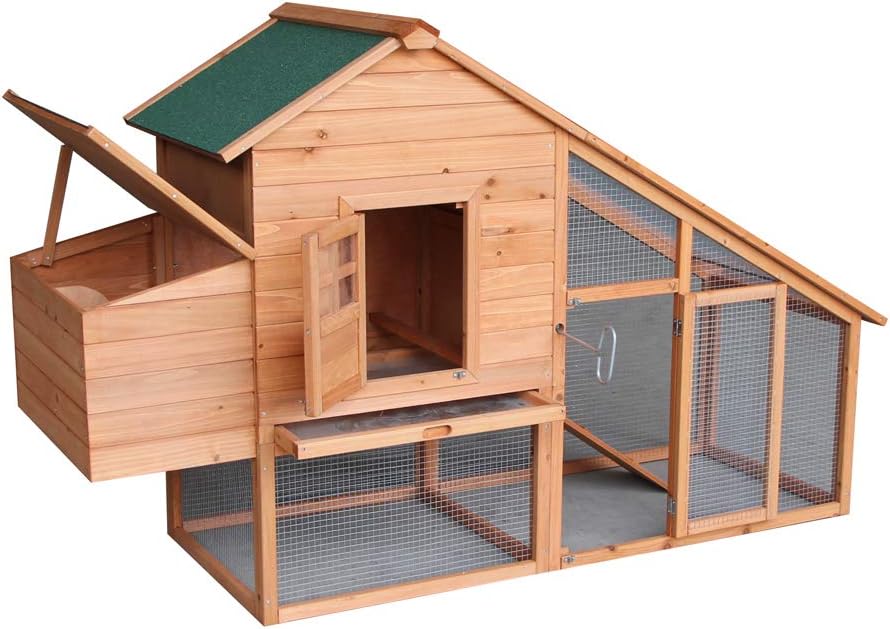 Outdoor Wooden Chicken Coop with Run and Nesting Box L868