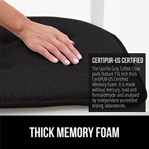 GORILLA GRIP Slip Resistant Chair Cushions, Memory Foam, Set of 2, Beige W525