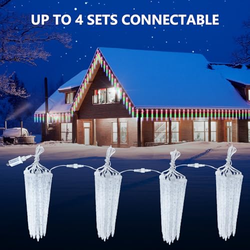 Brightown Christmas Meteor Shower Lights Outdoor 30ft 720 LED Waterproof Blue T277924