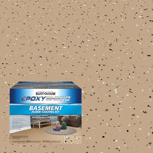 Rust-Oleum EpoxyShield Basement Floor Coating Kit, Gray Satin, Gallon T54001