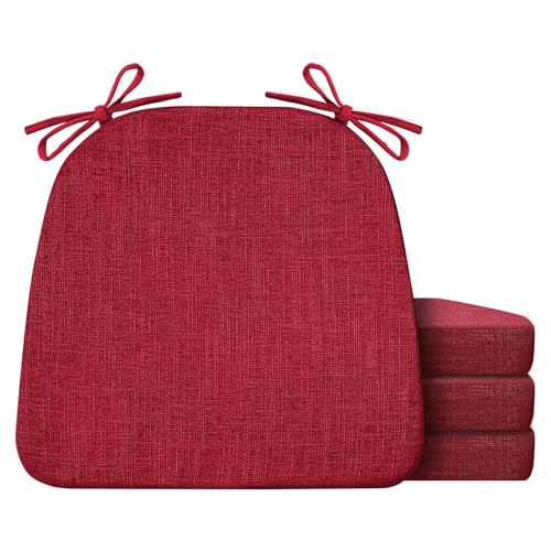 Chair Cushions for Dining Chairs Set of 4, Non Slip with Ties, Black H39445