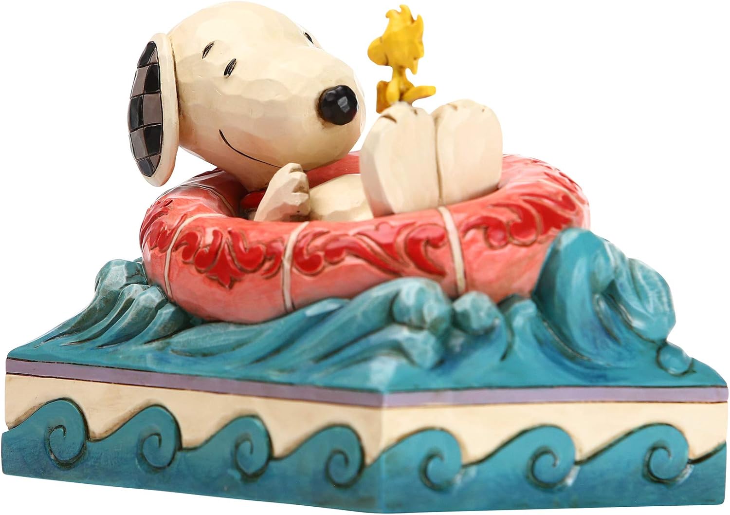 Enesco Peanuts by Jim Shore Snoopy and Woodstock in Floatie Figurine, 4 Inch, Multicolor