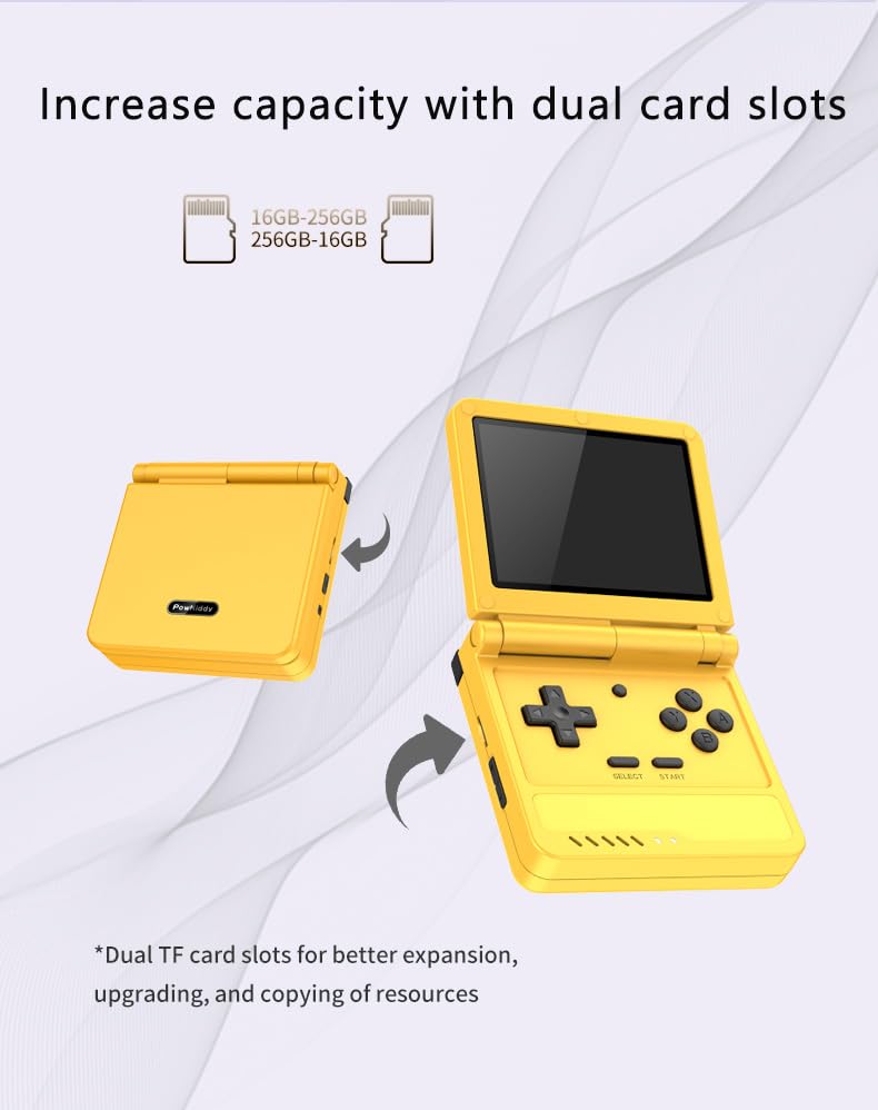 Powkiddy V90S Retro Handheld Console with 3.5" IPS Screen, Foldable Clamshell Design R1724