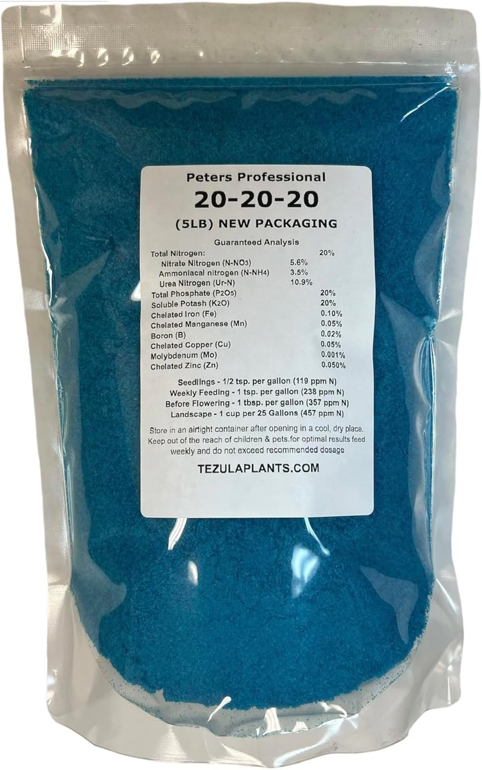 Peter’s 20-20-20. 5 Pounds. General Purpose Water Soluble Fertilizer with Micro Nutrients.
