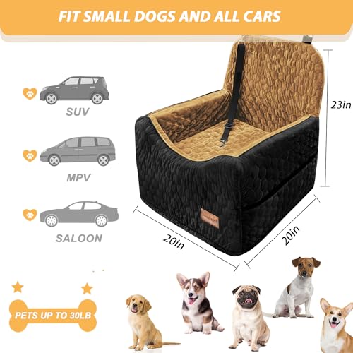 Dog Car Seat for Small Medium Dogs, Memory Foam Booster Seat, Gray U633