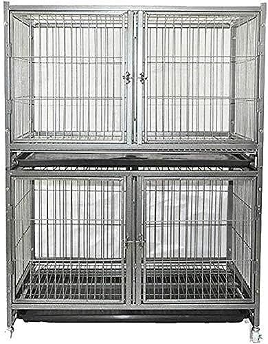 Heavy Duty Indestructible Dog Crate, Dog Crate, Dog Cage 2 Layer Dog Crates with Toilet Big Dog Extra Large Medium Large Dog Pet Fence Metal Pet Sports and Fence Indoor Cage