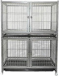 Heavy Duty Indestructible Dog Crate, Dog Crate, Dog Cage 2 Layer Dog Crates with Toilet Big Dog Extra Large Medium Large Dog Pet Fence Metal Pet Sports and Fence Indoor Cage