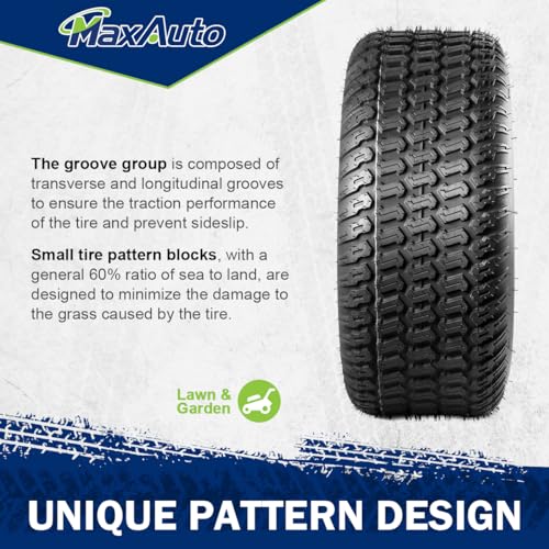 MaxAuto 2 Pcs 20x8-10 Turf Saver Tire for Lawn & Garden, 4ply Tubeless Z389