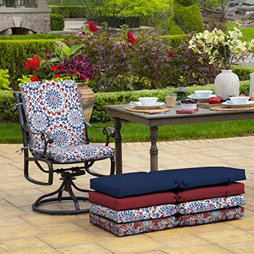 Arden Outdoor Dining Chair Cushion, 20 x 20, Rain-Proof, Peacock Blue Green Texture J4105