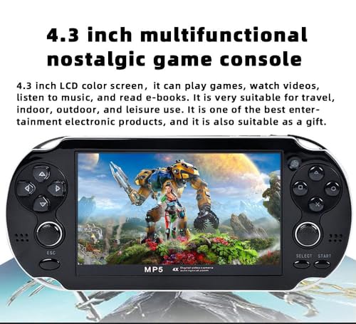CZT Handheld Game Console 4.3 inch Double Joystick 8GB Retro Video Game Player (Black) S185938