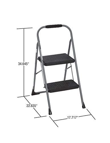 COSCO 2-Step Steel Step Stool, Gray Q61005