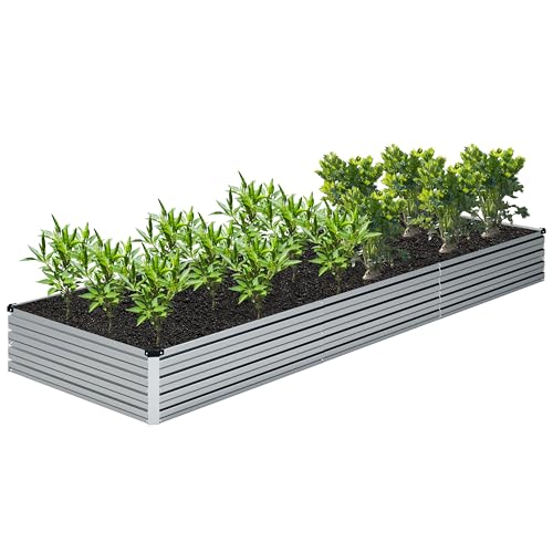 2PCS Galvanized Raised Garden Bed Kit, Metal Planter Box for Outdoor Planting Q36624