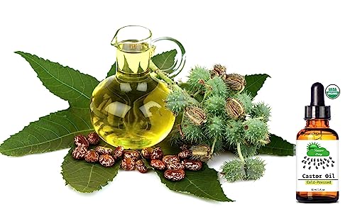 Organic Castor Oil 1 oz - 100% USDA Certified Pure Cold Pressed Hexane Free W28807