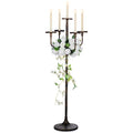 Sziqiqi Black Floor Candelabra Centerpiece 5-arm 48inch Tall Candle Holders for Candlesitcks Taper Pillar Candles Metal Floral Centerpieces Stand Halloween Wedding Party Event Decoration