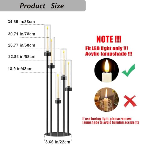 Black Candelabra Centerpieces for Wedding Table Decor 35in E5601