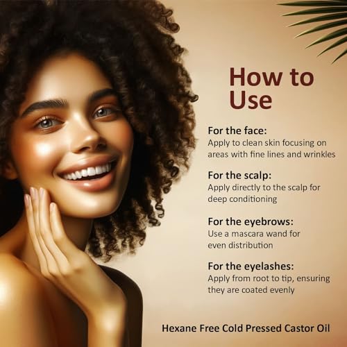 Pure Castor Oil Cold Pressed Hexane Free - Glass Bottle, 16 fl oz I96091