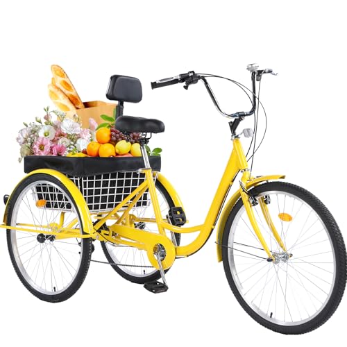 Adult 3-Wheel Tricycle 24/26-Inch 7-Speed with Basket D757