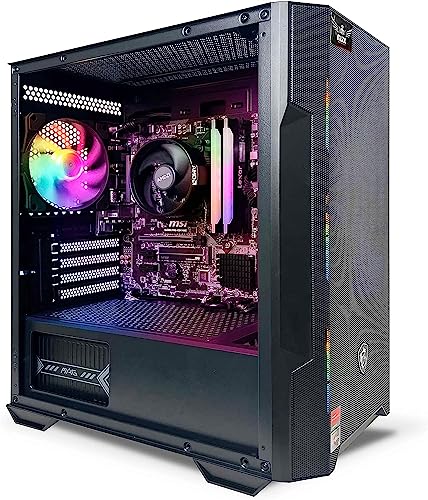 NSXGAMING Nova Desktop Gaming Computer, AMD Ryzen 5 5600G, 16GB DDR4, 512GB SSD N7906