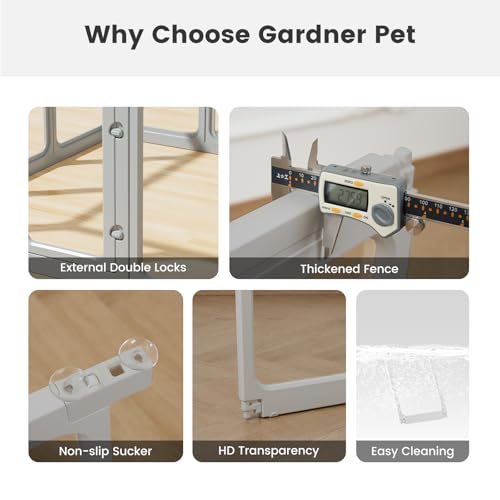 Clear Acrylic Dog Playpen 24" H Indoor Pet Fence for Puppy Small Dog Rabbit Cat R696