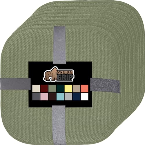GORILLA GRIP Slip Resistant Chair Cushions, Memory Foam, Set of 2, Beige W525