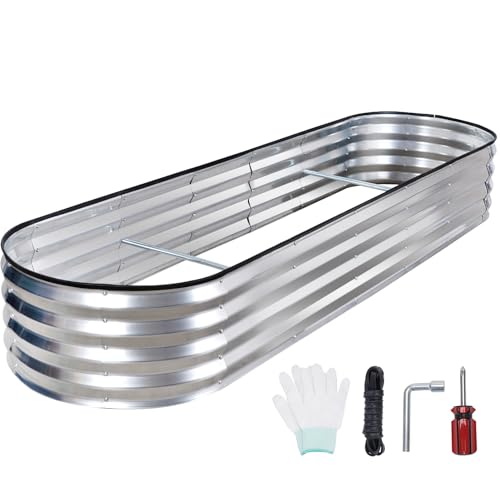 1MORE Galvanized Raised Garden Bed 4x2x1.4ft Metal Planter Box Outdoor D509