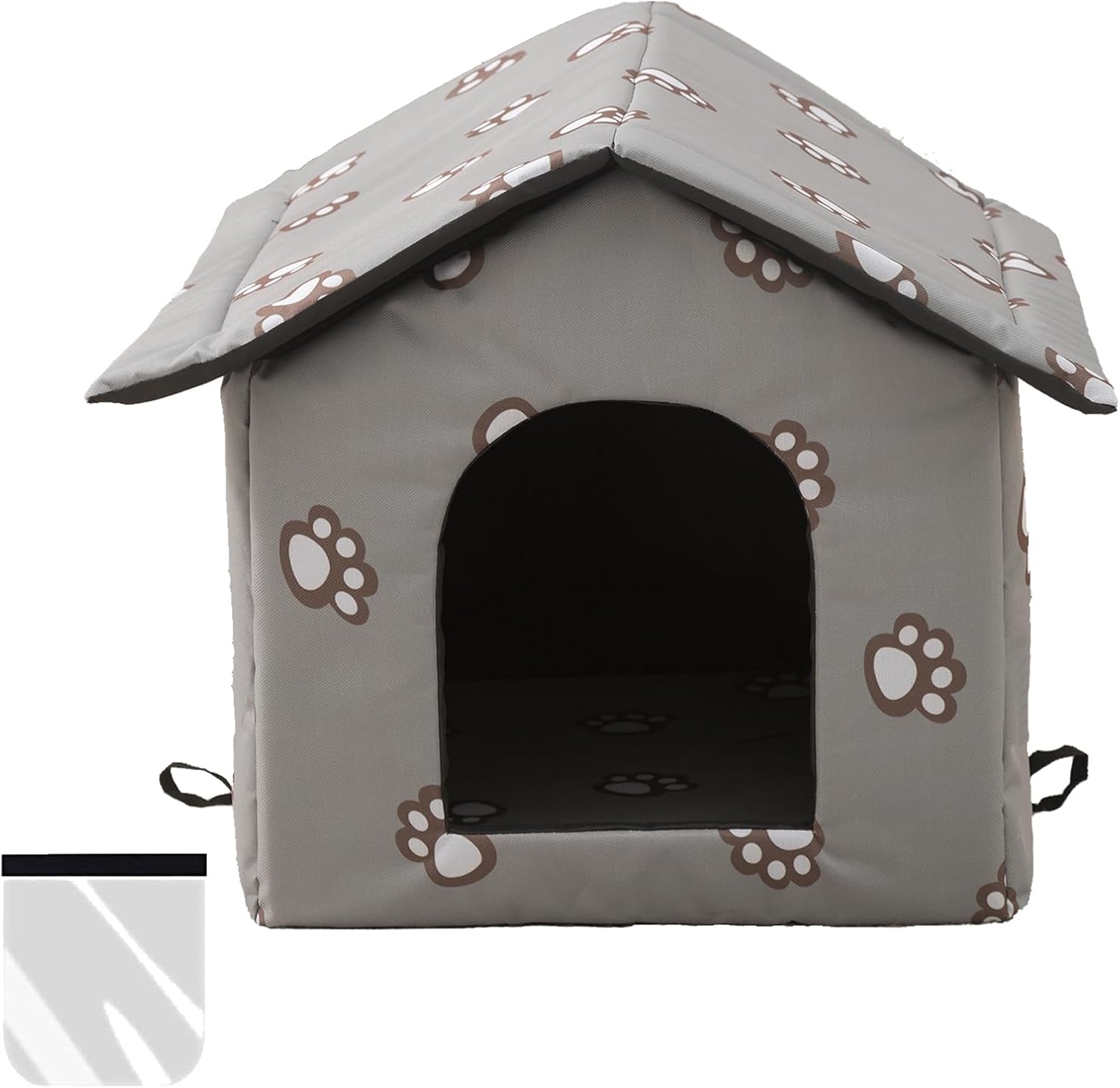 Weatherproof Insulated Cat House for Outdoor Cats (Grey, Large) J164354