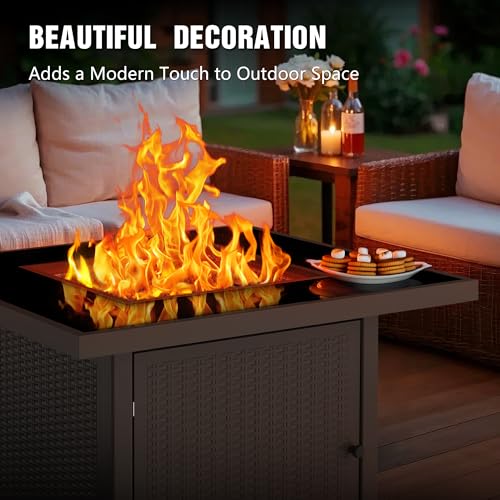 BALI OUTDOORS 50000 BTU Propane Fire Pit Table, 30 in Square Outdoor Firepit U6462