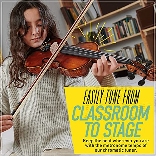 Mendini By Cecilio Violin MV500+92D 4/4 Full Size Black Solid Wood with Case, Tuner, Bow, Rosin N794009