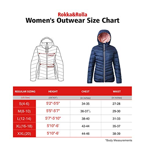 Rokka&Rolla Women's Lightweight Hooded Puffer Jacket B167040