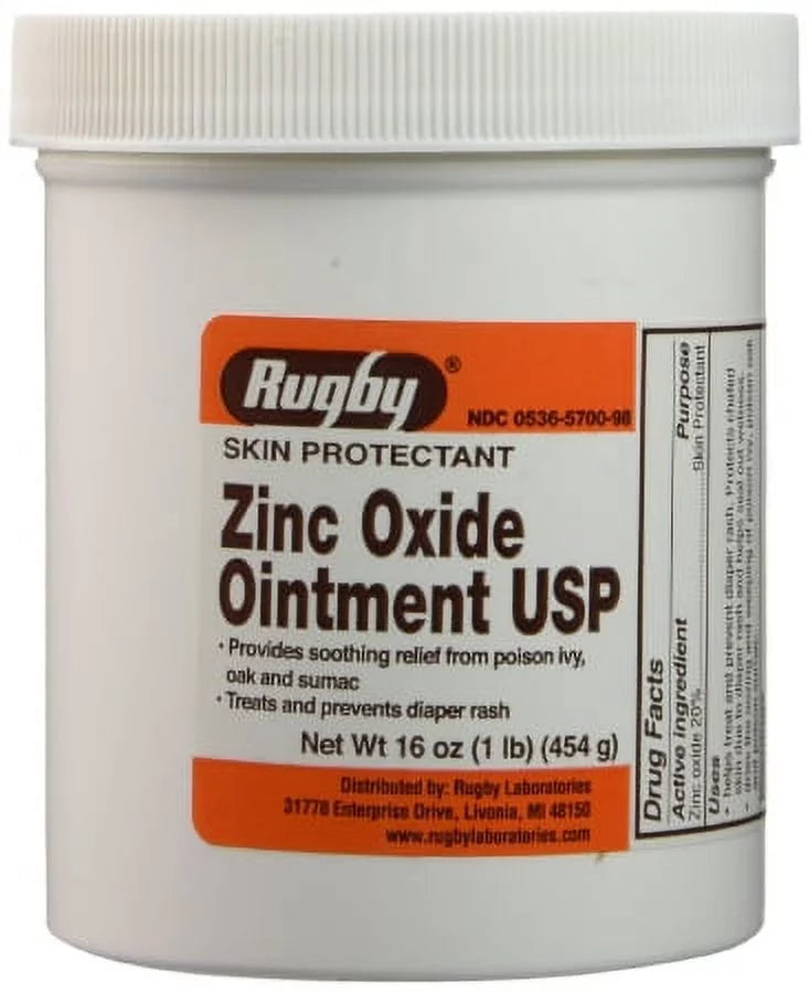 Rugby Zinc Oxide Ointment 1 Lb (16oz) Jar 1 Count