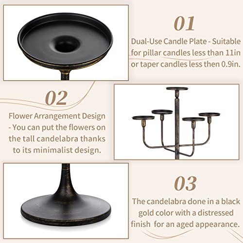 Sziqiqi Black 5-Arm Floor Candelabra 48 Inch Tall Candle Holder N478591