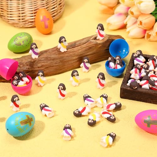 100 Pack Mini Jesus Figurines Bulk Religious Toys for Church Sunday School Craft Multicolor P7894