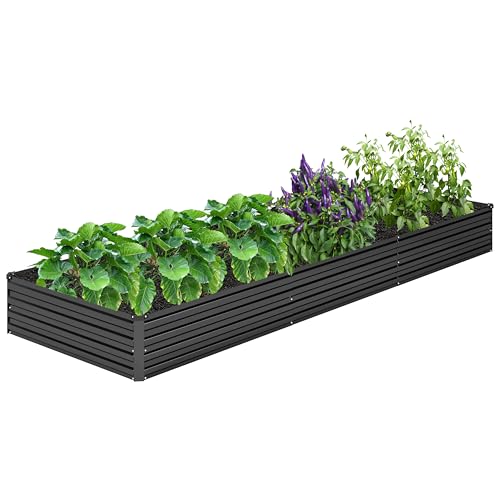 2PCS Galvanized Raised Garden Bed Kit, Metal Planter Box for Outdoor Planting Q36624