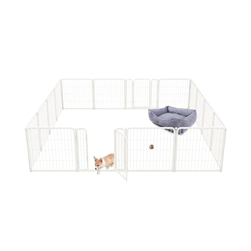 FXW Homeplus Dog Playpen Designed for Indoor Use, 40" Height for Large Dogs, White│Patented