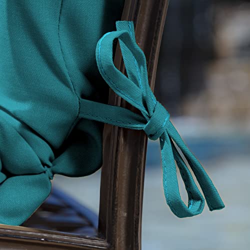 Arden Outdoor Dining Chair Cushion, 20 x 20, Rain-Proof, Peacock Blue Green Texture J4105