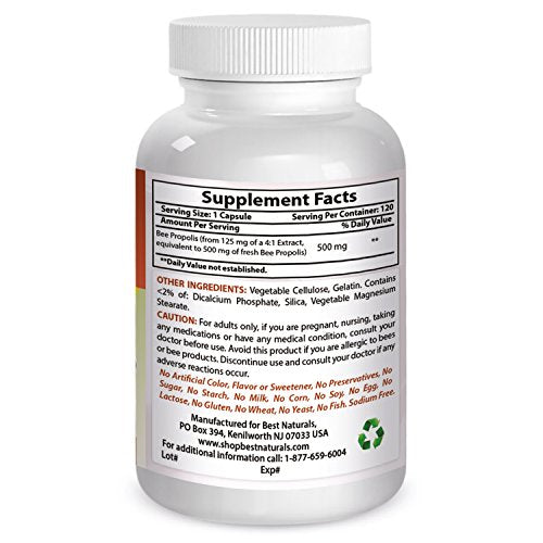 Bee Propolis 500 mg 120 Capsules Y629643