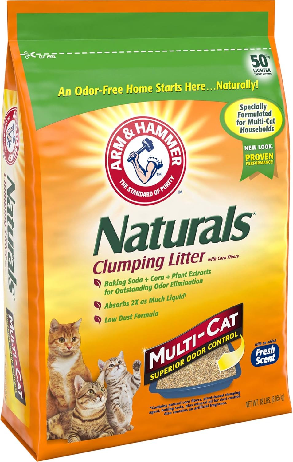 ARM HAMMER Naturals Cat Litter, Multi Cat, 18lb G7843