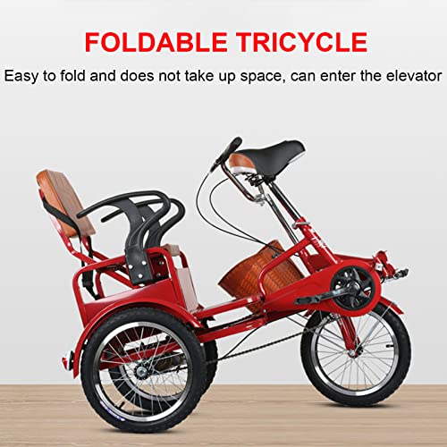Outroad Adult Tricycle 16 Inch Foldable 3 Wheel Bike with Basket H585