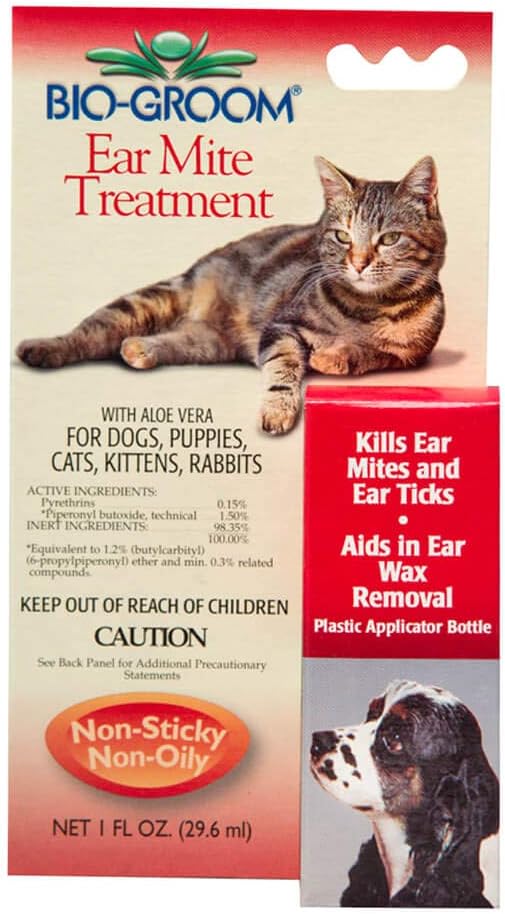 Bio-Groom Ear Mite Treatment for Dogs and Cats, 1 fl oz F64246