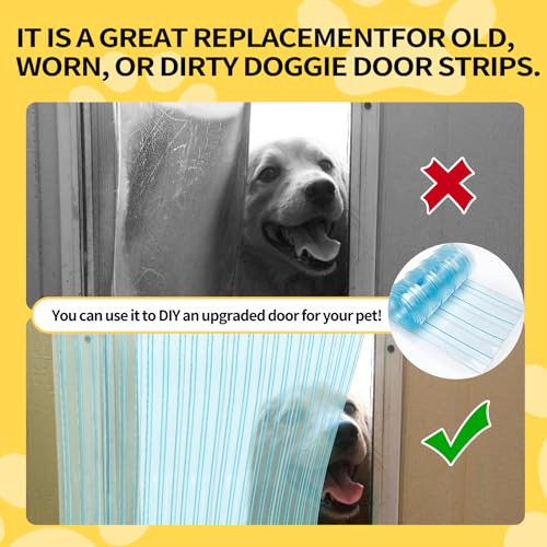 Dog Door Replacement Flaps Plastic Vinyl Strip for DIY Dog or Cat Door V3460